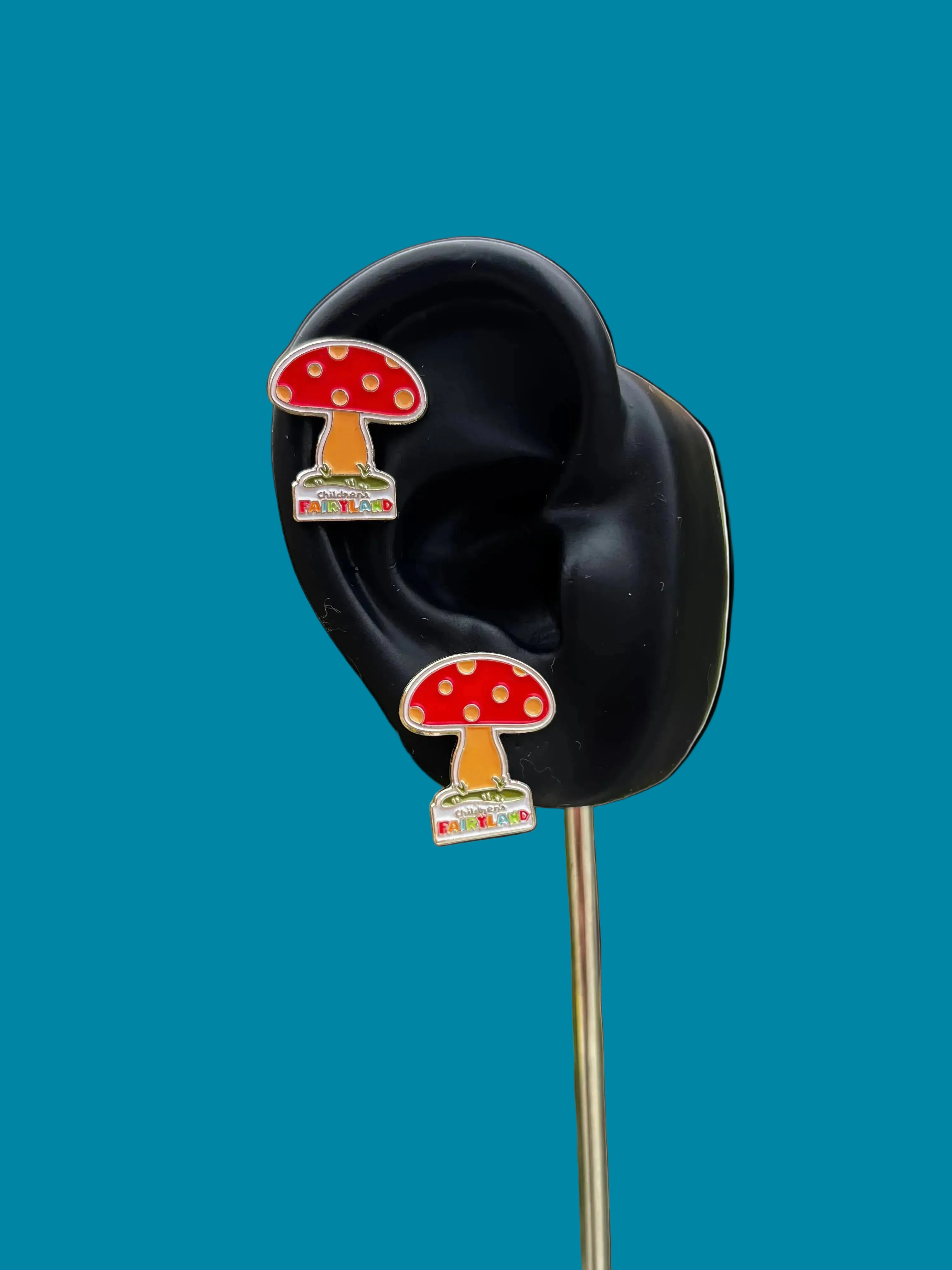Fairyland Mushroom Enamel Earring