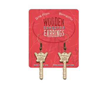Wooden Magic Key Earrings