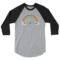 Fairyland Rainbow 3/4 sleeve raglan shirt